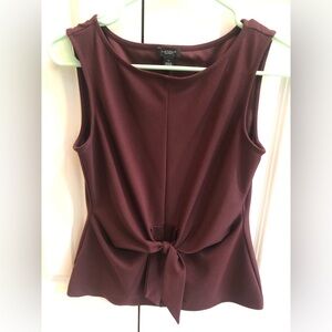 Ann Taylor Factory burgundy top with tie, XS